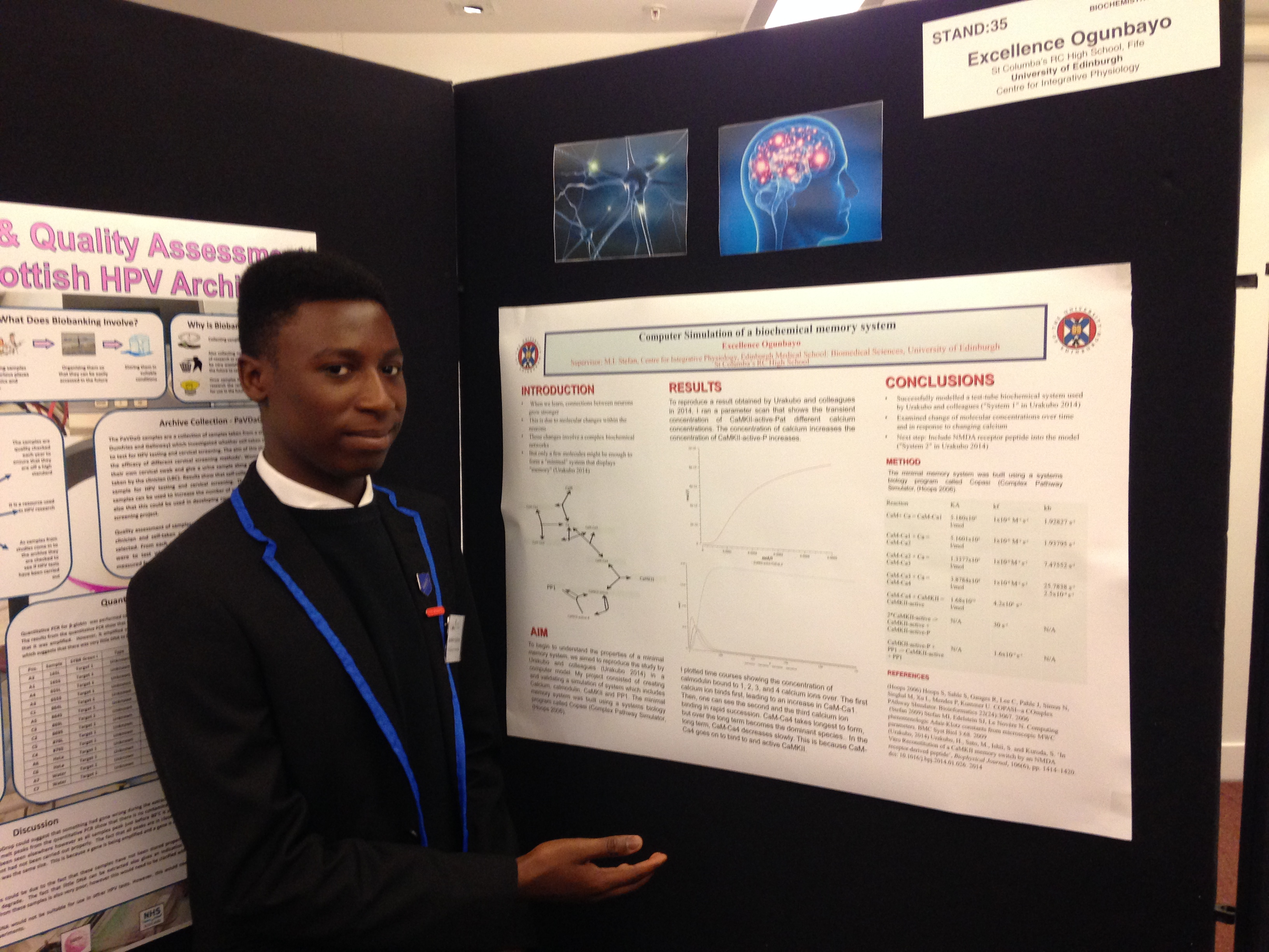 Excellence Ogunbayo presenting his poster