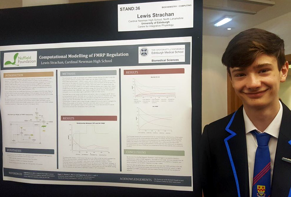 Lewis Strachan presenting his poster